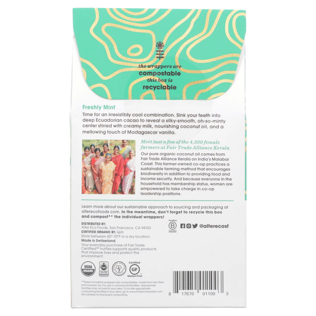 Mint Creme Organic Chocolate Truffles 10 Ct. Pack Of 8 Y632
