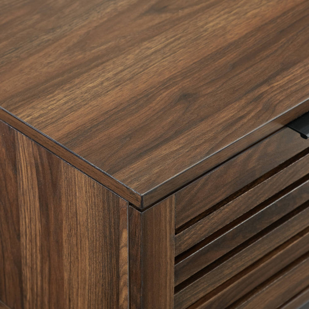 Dark Walnut Slat Side Table L211