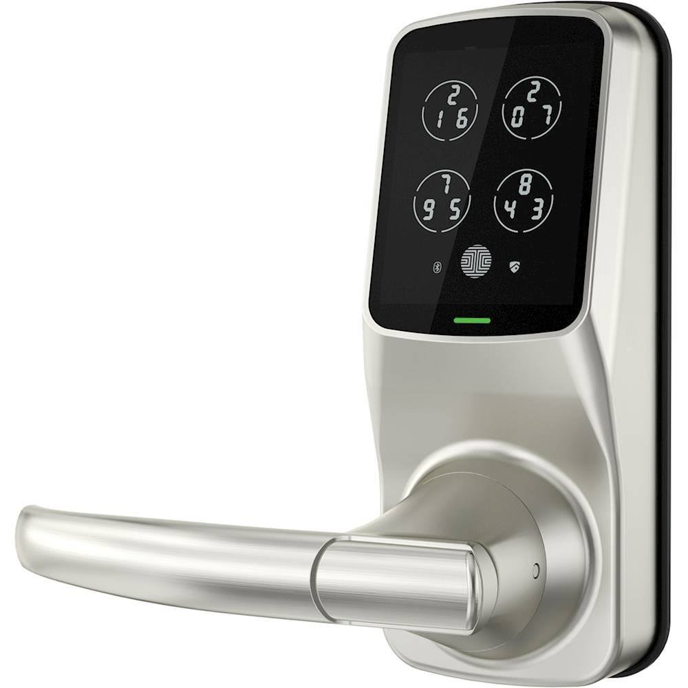 Satin Nickel Smart Touchscreen Door Latch Lock with Fingerprint and Bluetooth H7020