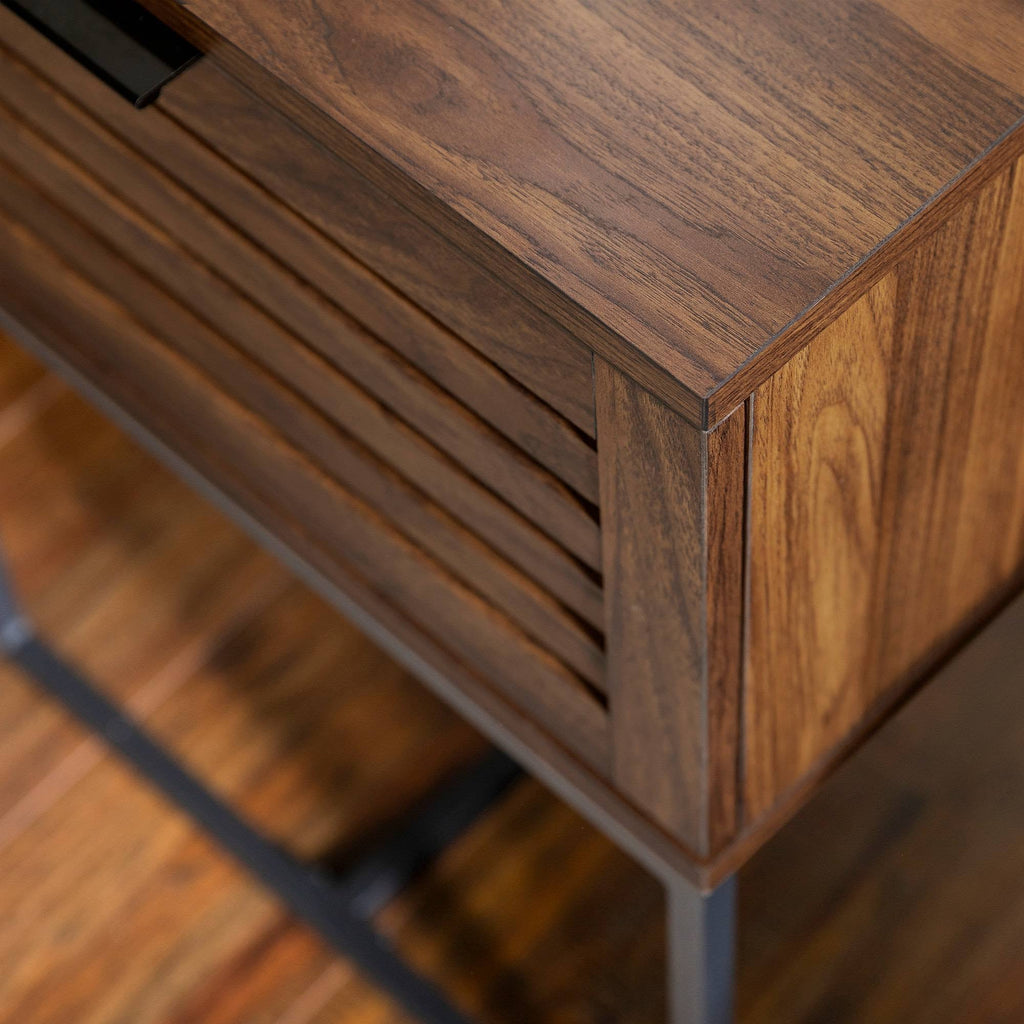 Dark Walnut Slat Side Table L211