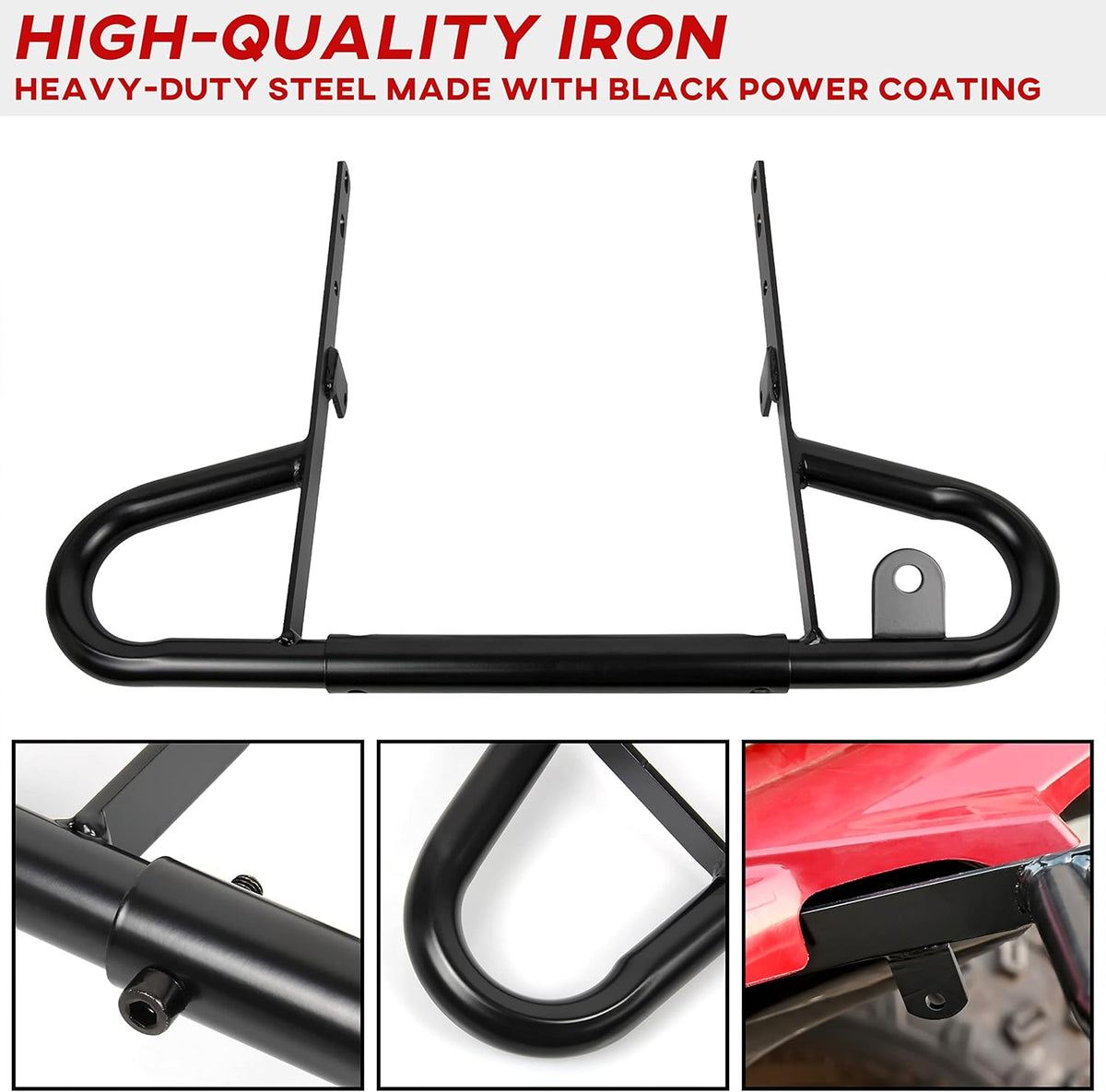 Black Aluminum Rear Bumper Assembly Kit for Yamaha Raptor 700 2006-2022, Pack of 2 Y852902