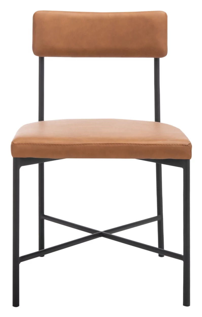 Cognac Black Dining Chairs Set of 2 P649