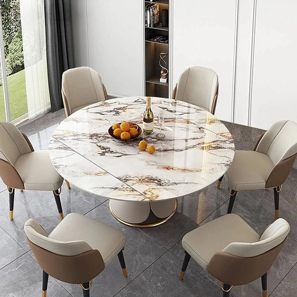 Round Marble Dining Table Set 6 Chairs S66133