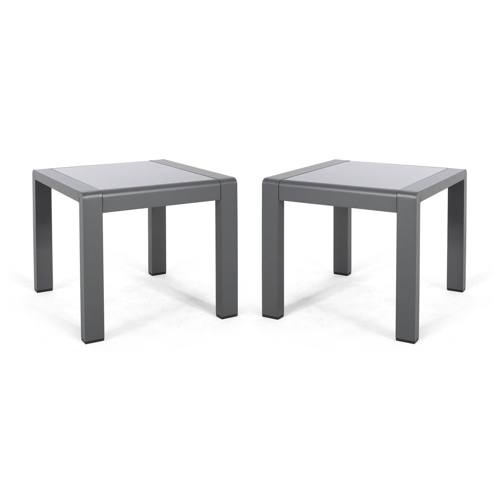 Gray Aluminum Patio Side Table X582