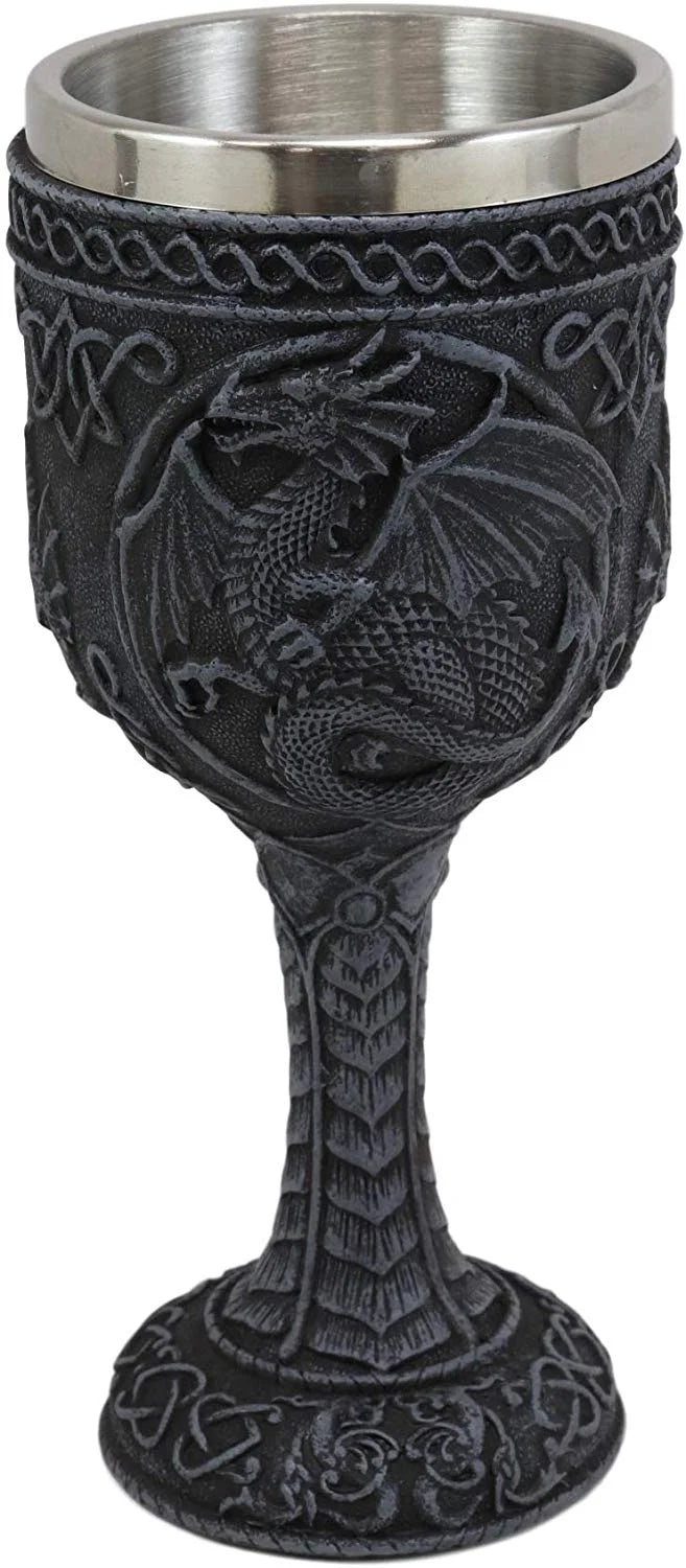 Celestial Moon Dragon Wine Goblet Chalice Cup 6oz W959511