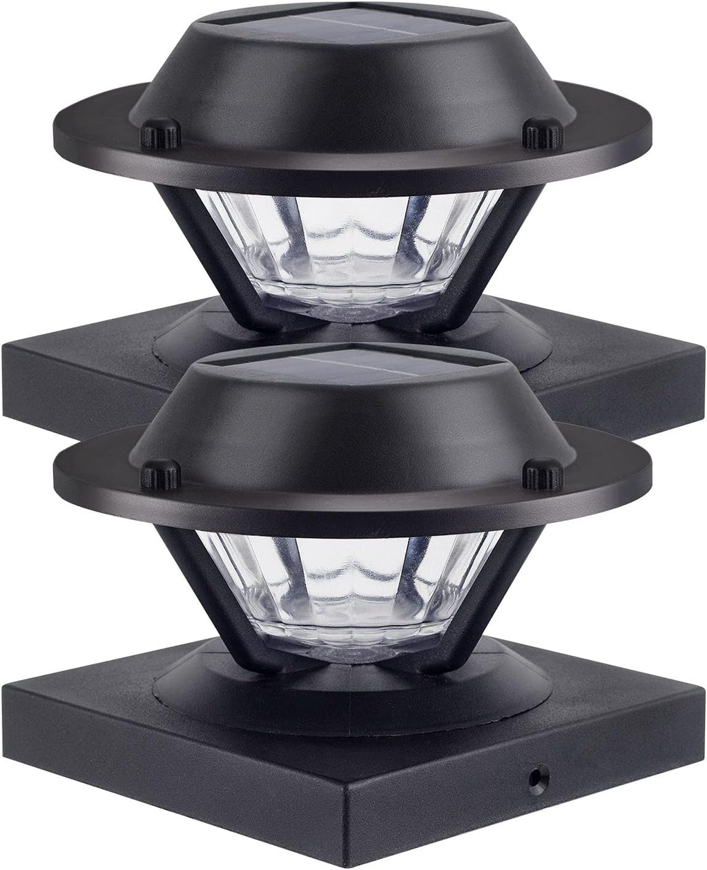 2 Pack Black Solar Post Lights P698