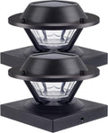 2 Pack Black Solar Post Lights P698