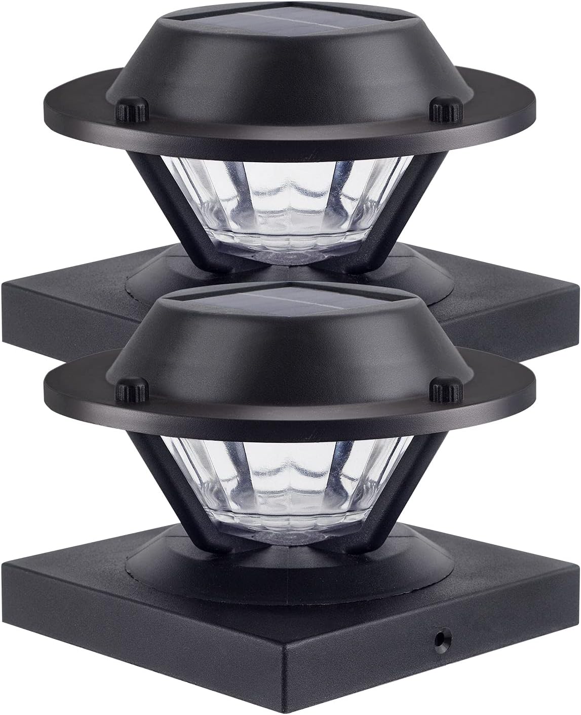 2 Pack Black Solar Post Lights P698
