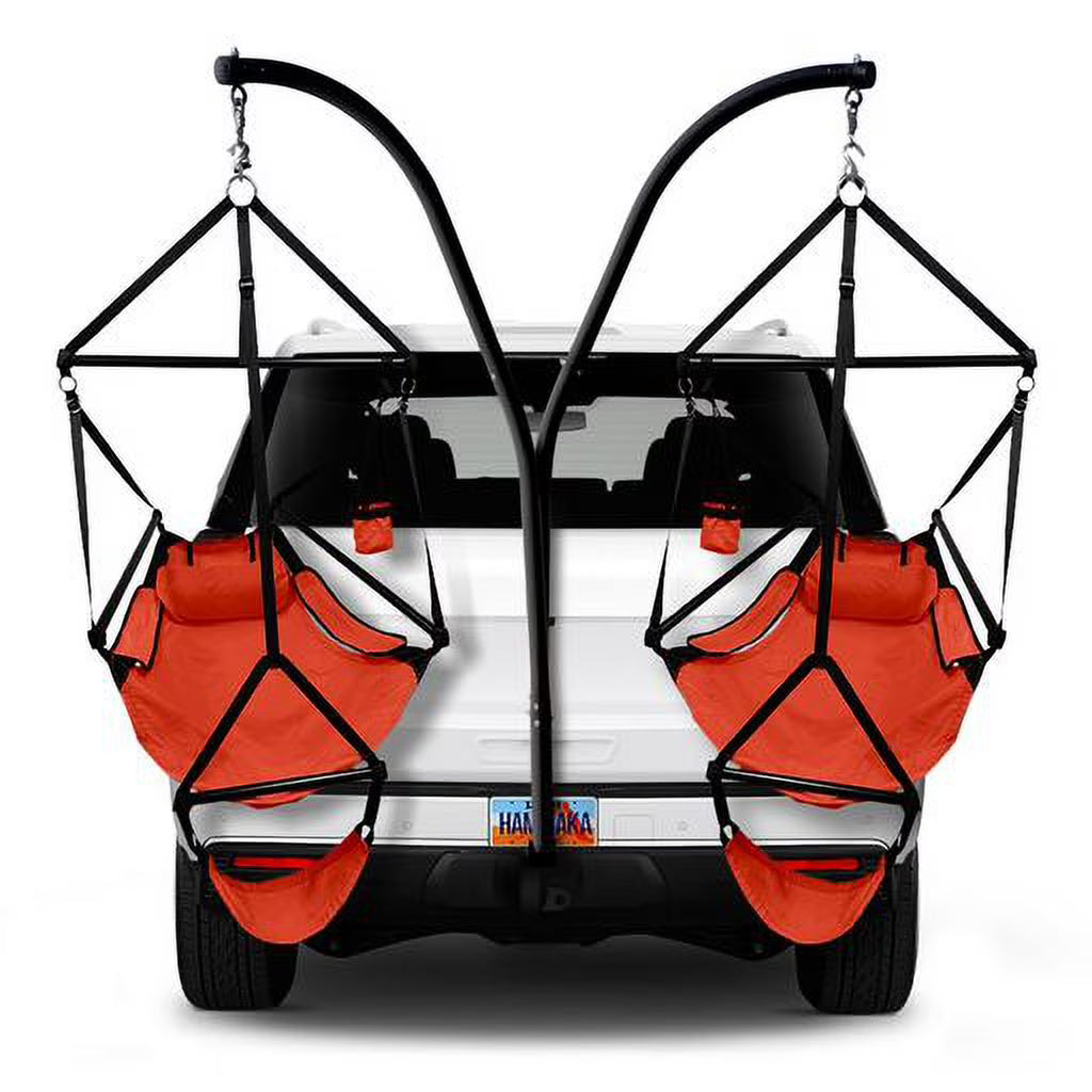 Trailer Hitch Stand and 2 Ripstop Nylon Chairs (Orange) T669002