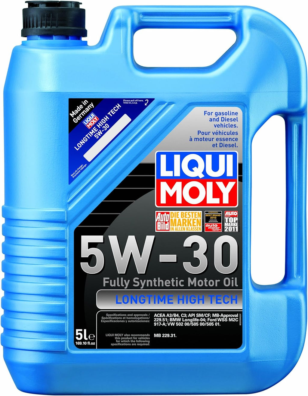 5W-30 Synthetic Motor Oil 5 Liter Pack of 2 F2233