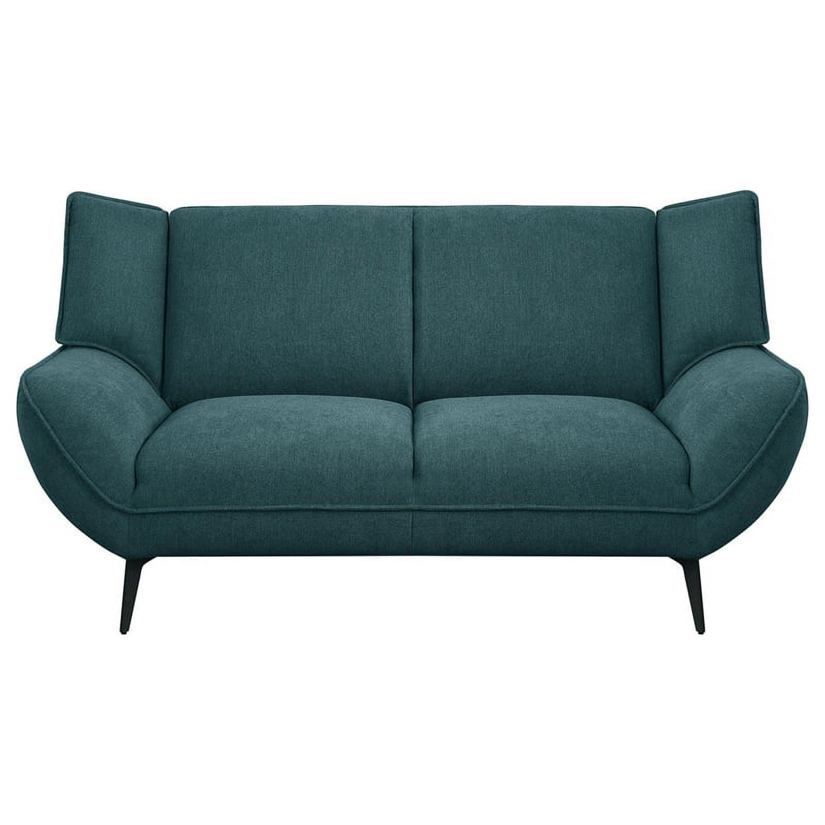 Teal Fabric Upholstered Wing Back Loveseat Z7846