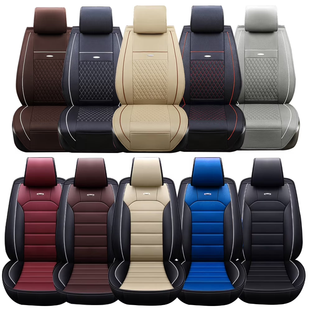 Leather Car Seat Cover Full Set Front Rear T17470