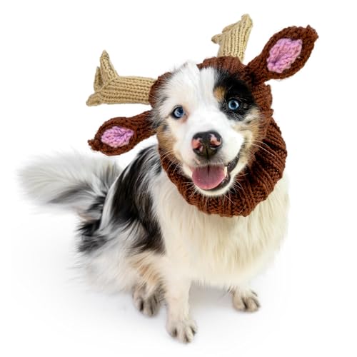 Knit Deer Antler Snood Wrap for Pets M82023