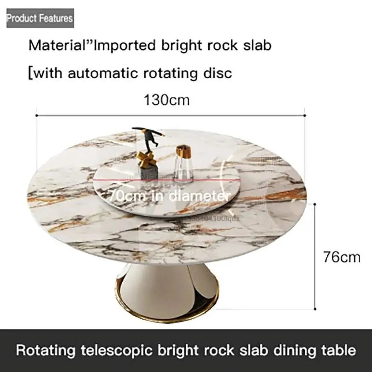 Round Marble Dining Table Set 6 Chairs S66133