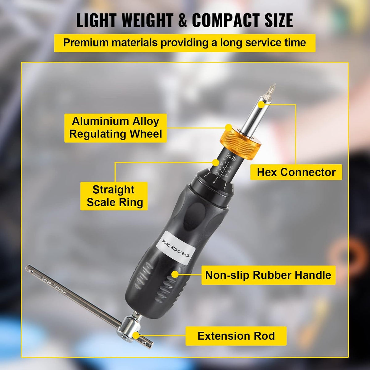 Torque Screwdriver, 1/4" Drive, 10-70 in/lbs, Adjustable, Pack of 2 A645259
