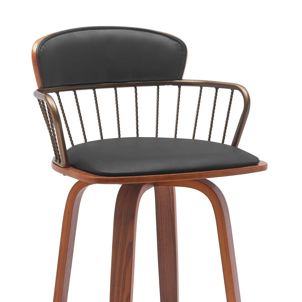 Black Faux Leather Barstool Chair L196