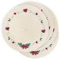 Christmas Placemats Set of 4 Round Embroidered Table Mats C320
