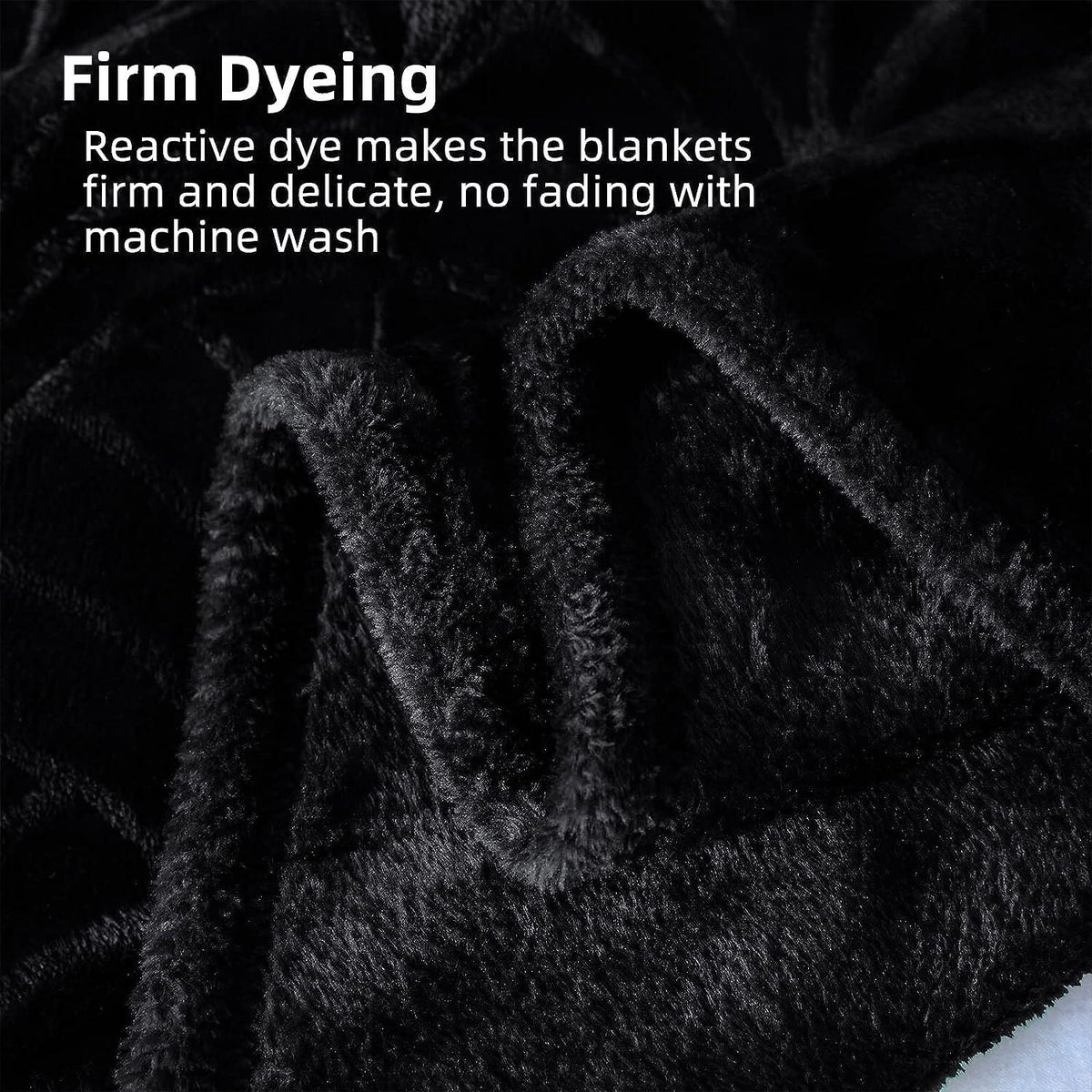 King Size Black Flannel Fleece Blanket G91505
