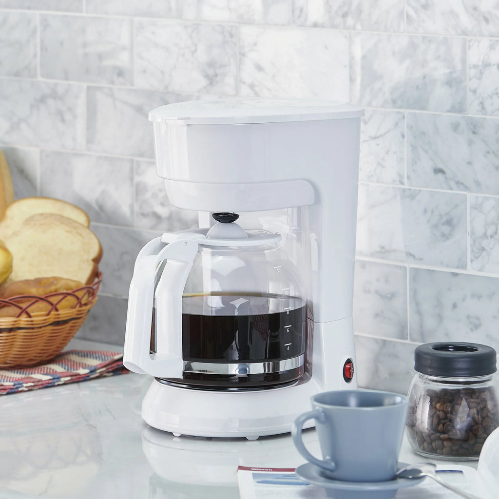 White 12-Cup Drip Coffee Maker Q67566