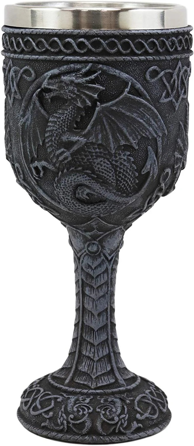 Celestial Moon Dragon Wine Goblet Chalice Cup 6oz W959511