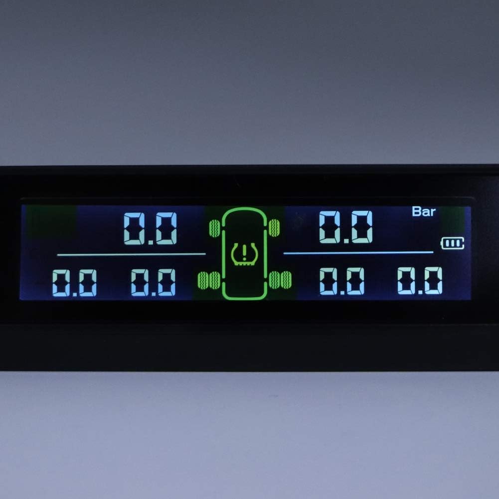 Solar Powered TPMS Tire Pressure Monitor System with LCD 6 External Sensor Pack of 2 X918843