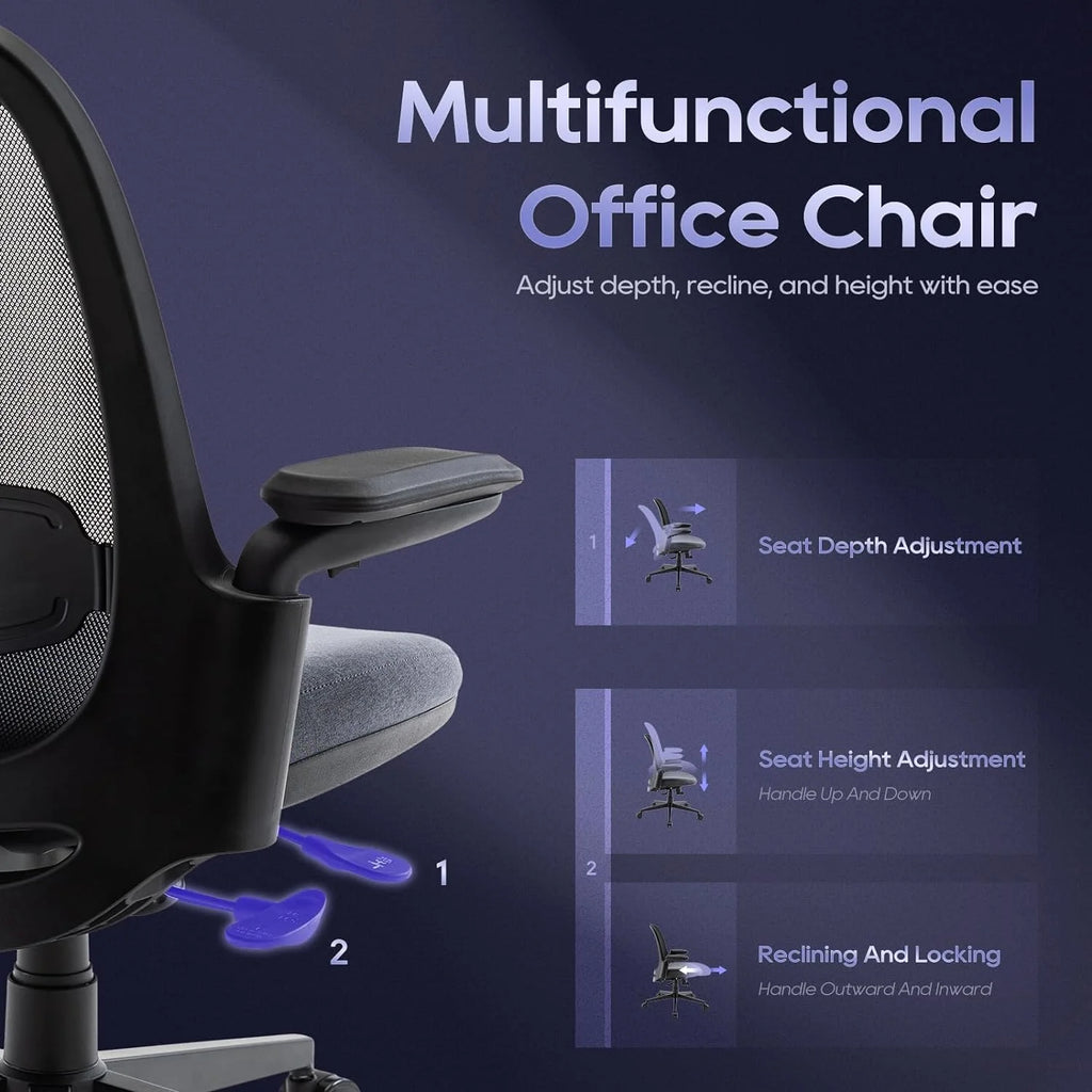 Black Mesh Office Chair with Lumbar Support M12808