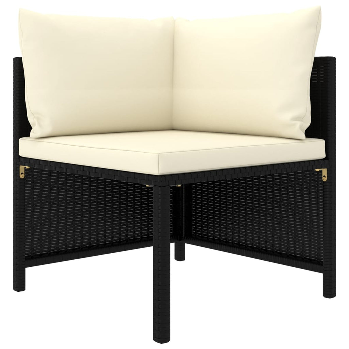 6 Piece Poly Rattan Garden Set with Cushions Black K432597