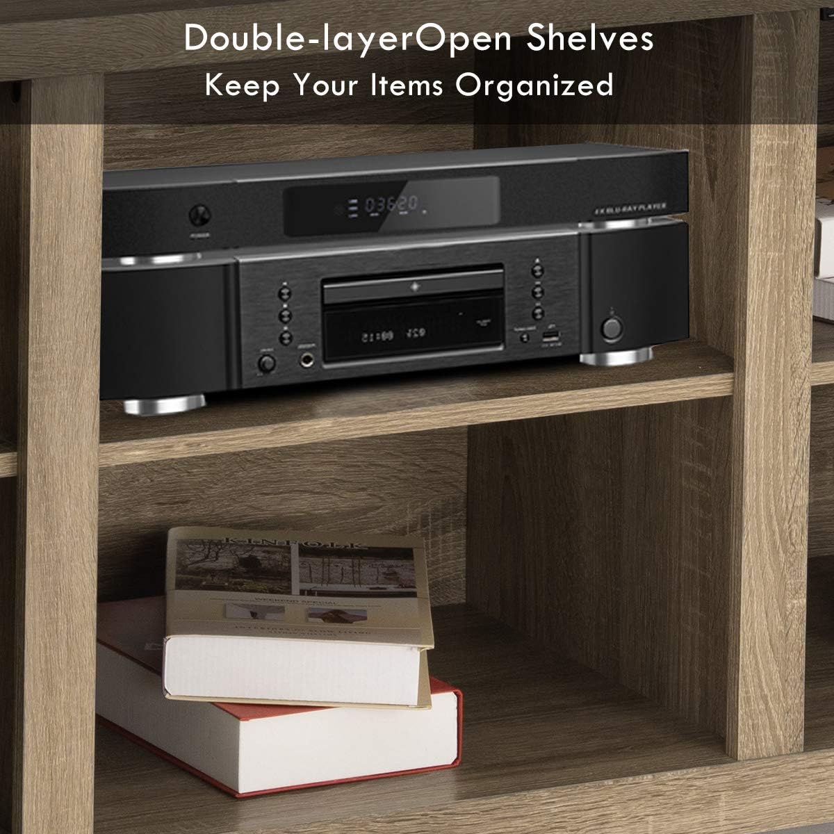 Farmhouse Barn Wood TV Stand with Doors and Shelves N267