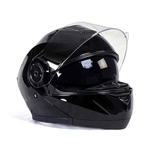 Gloss Black Modular Motorcycle Helmet with Drop Down Visor XX-Large K912605