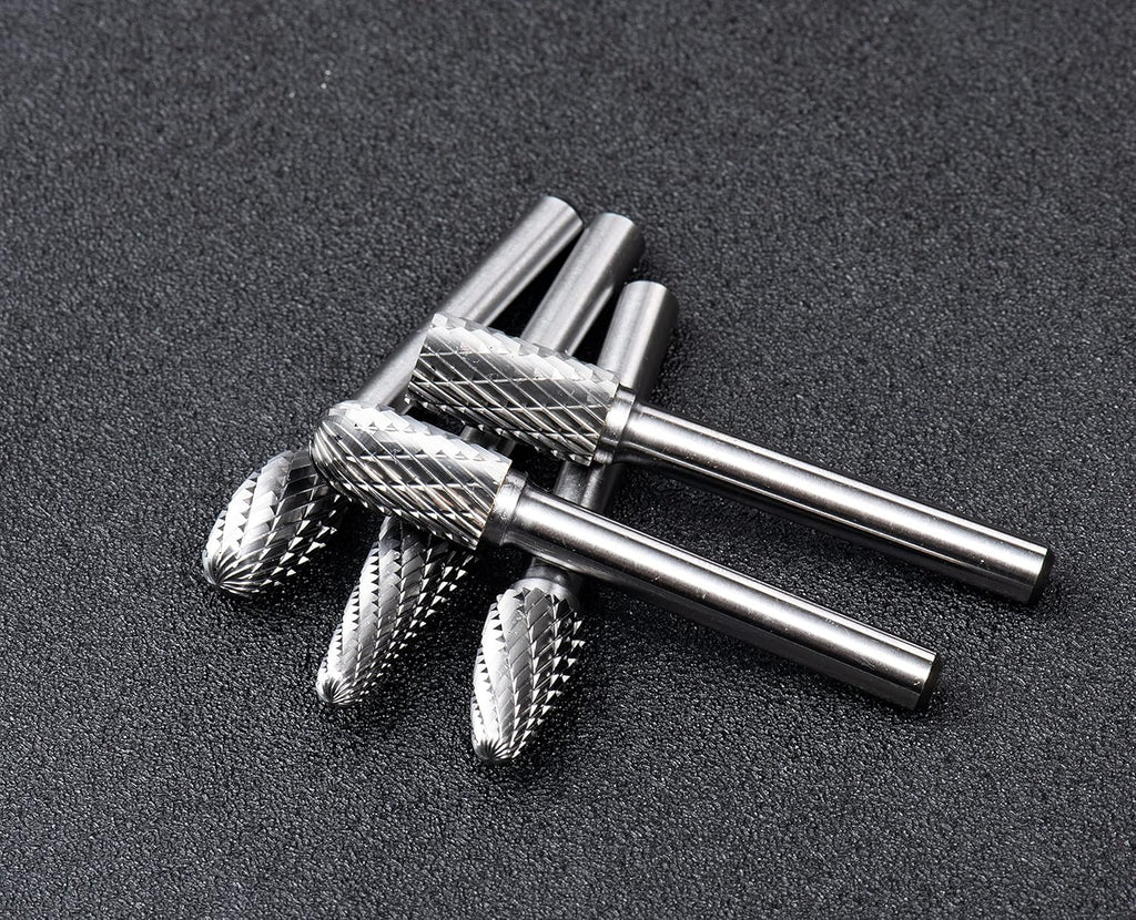 Carbide Burr Set 10pcs Double Cut Rotary Burr Set 1/4 Shank Die Grinder Bits H815664