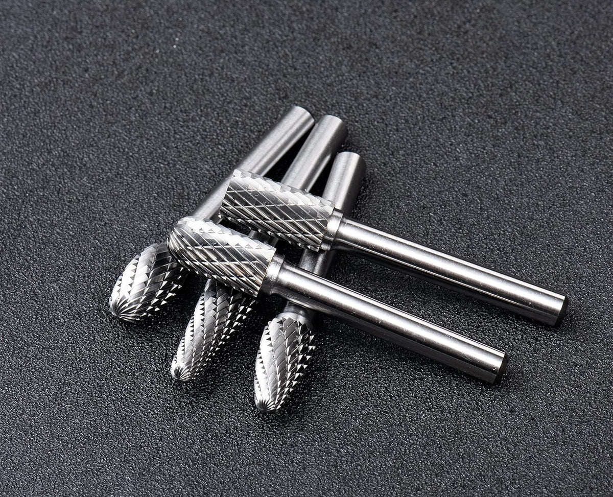 Carbide Burr Set 10pcs Double Cut Rotary Burr Set 1/4 Shank Die Grinder Bits H815664
