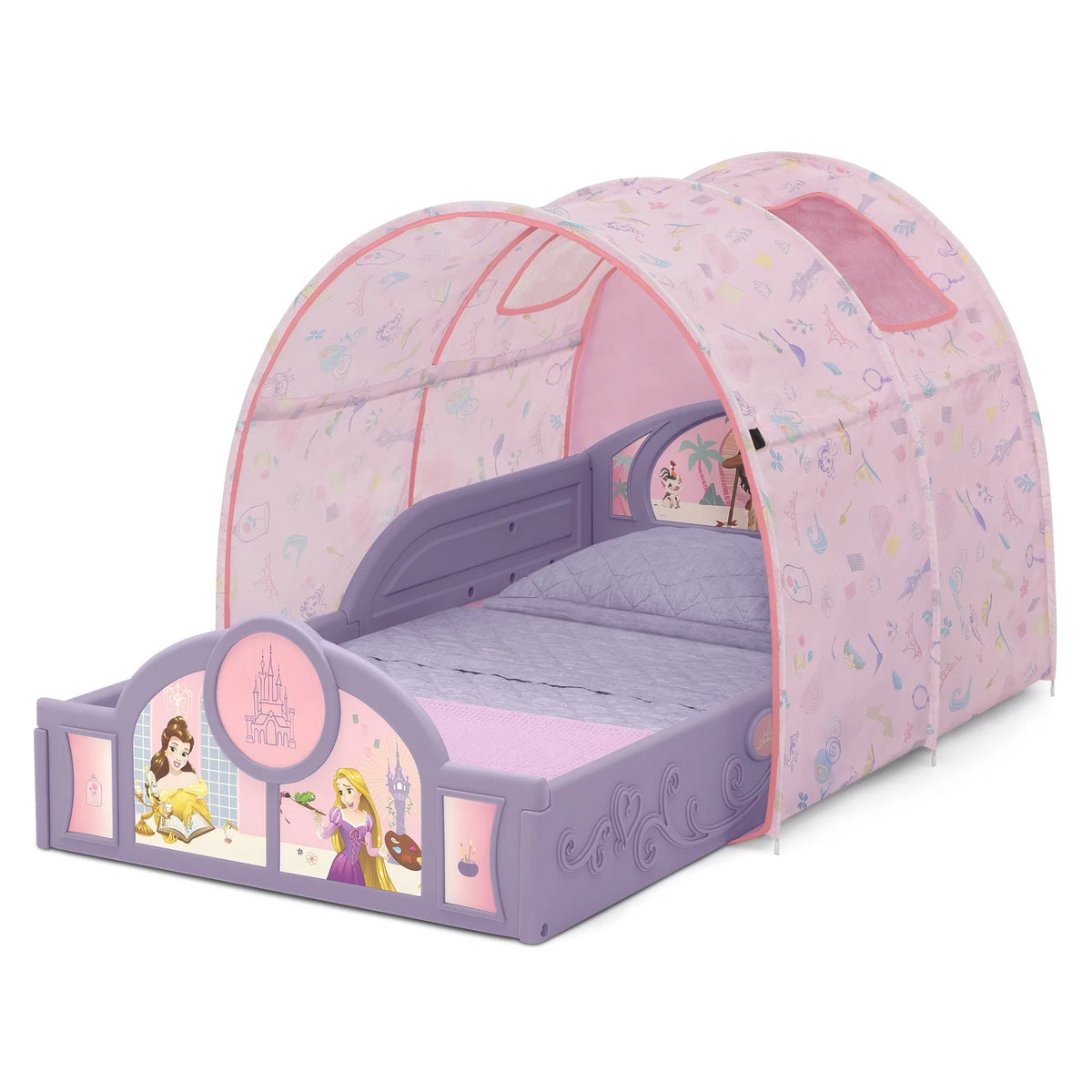 Purple Pink Toddler Bed with Tent U925957