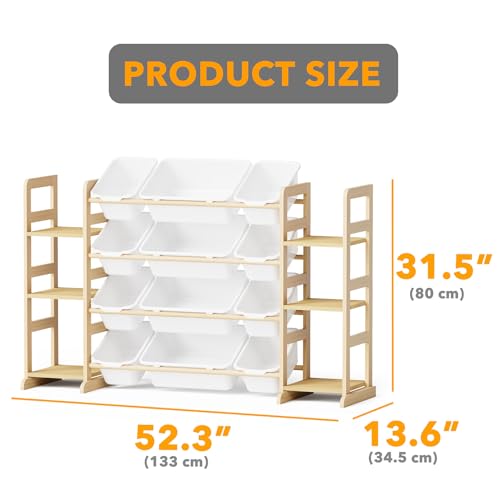 White Toy Storage Organizer with 6 Shelves and 12 Bins A927