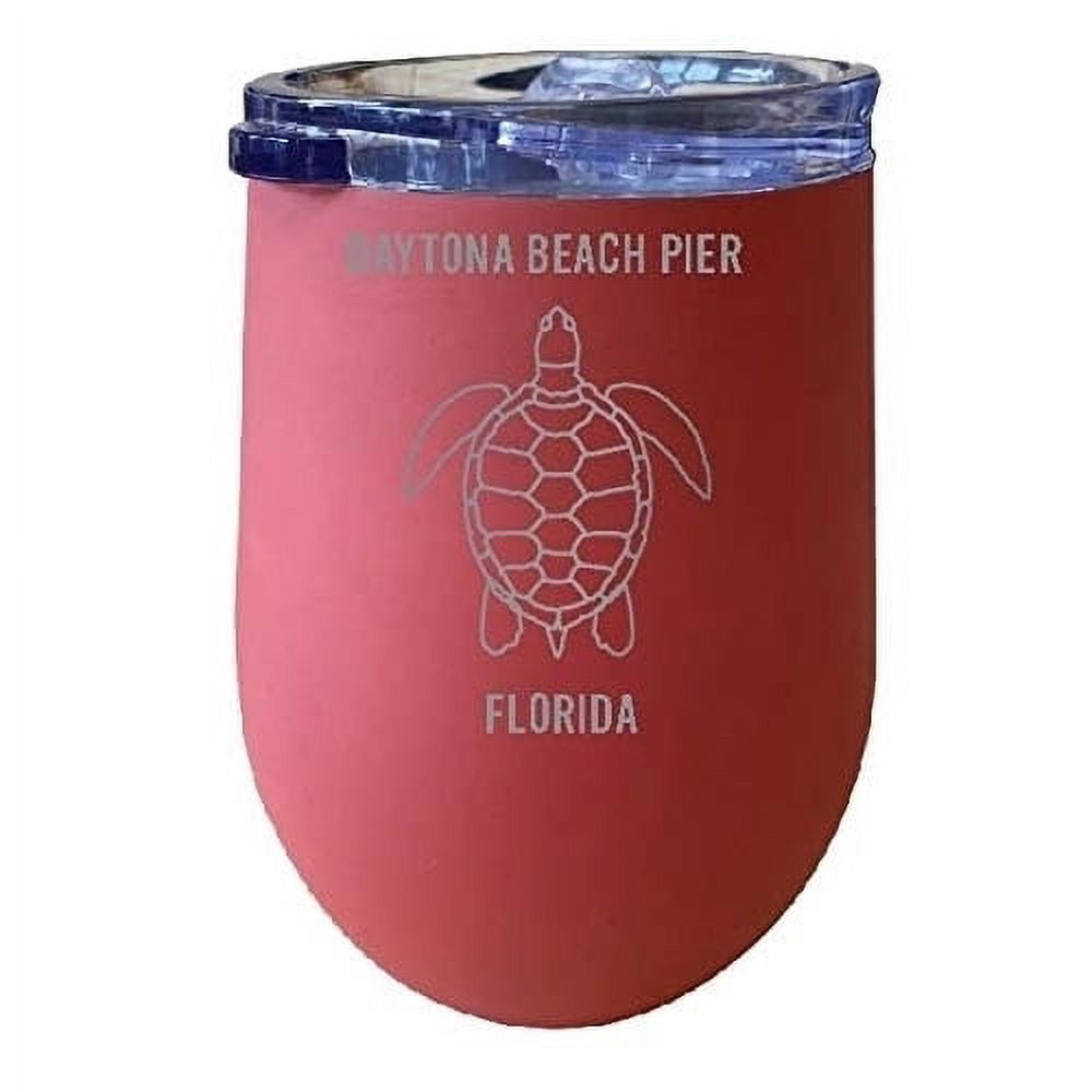 12 oz Coral Laser Etched Insulated Stainless Steel Wine K484