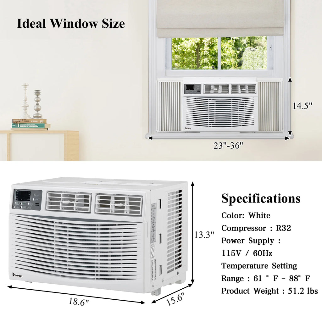 8000BTU Window Air Conditioner with Remote Control H832543