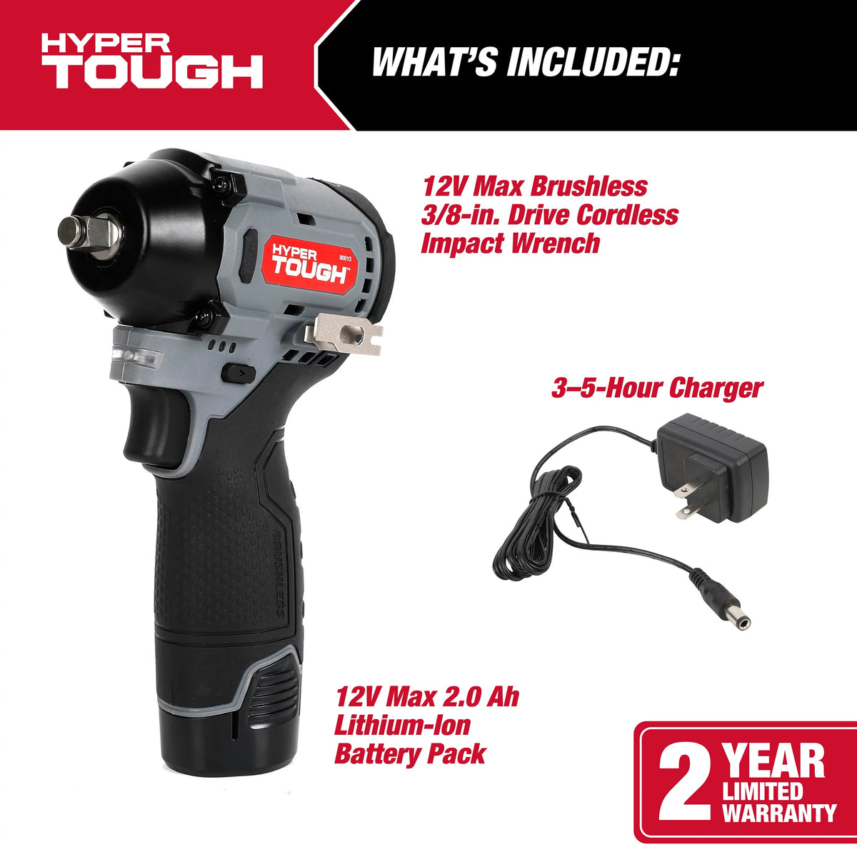 12V Max Lithium-Ion Brushless Impact Wrench with 2.0Ah Battery and Charger S666