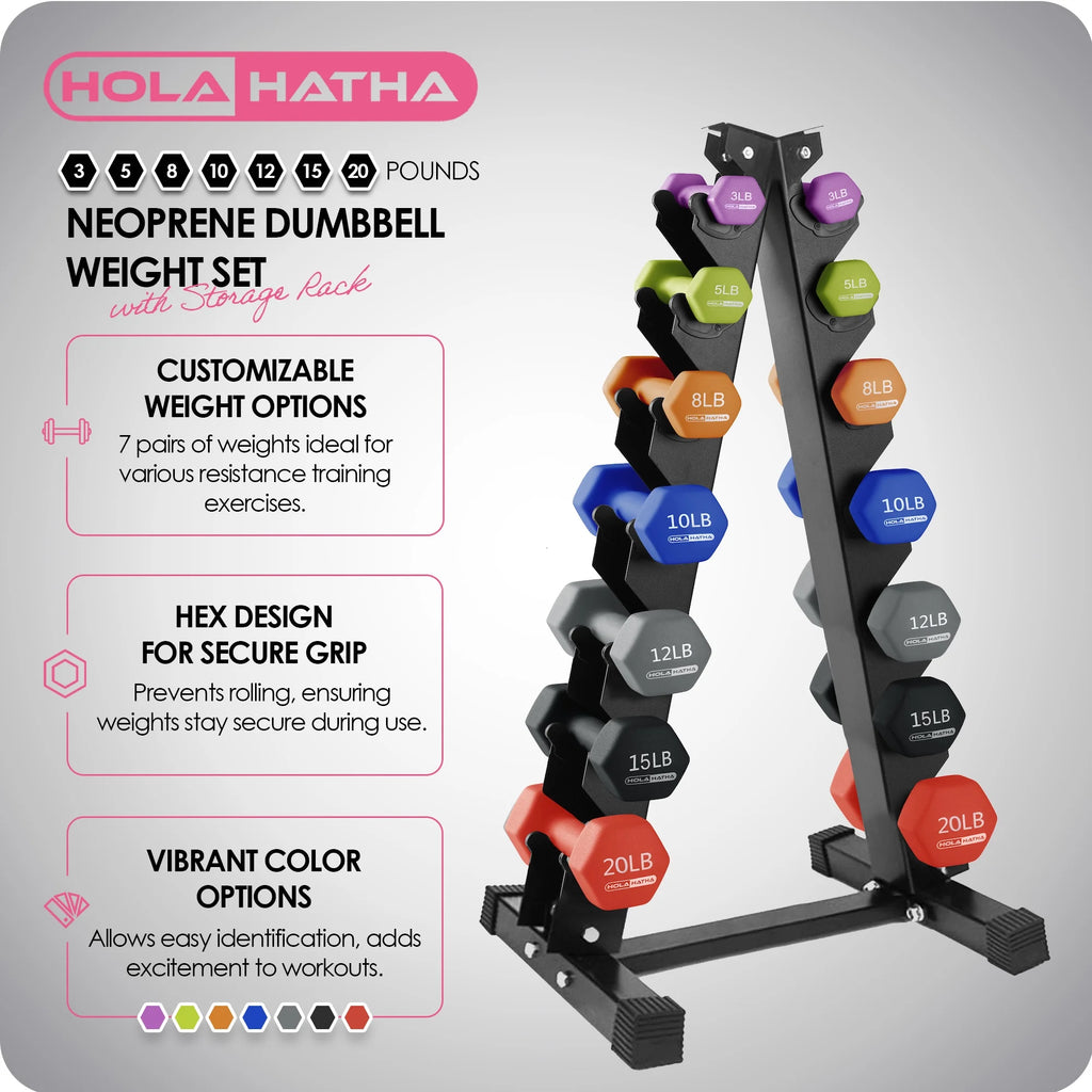 Neoprene Dumbbell Weight Set with Rack B557