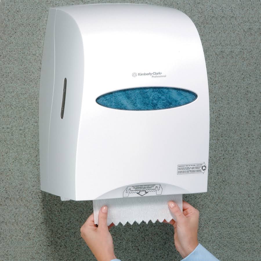 White Sanitouch Roll Towel Dispenser S36112
