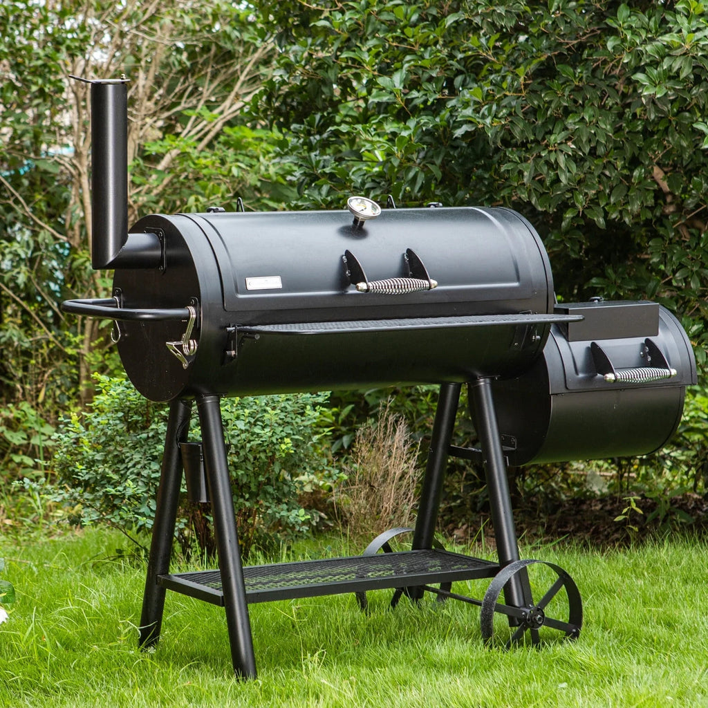 Charcoal Grill with Offset Smoker Black D5511