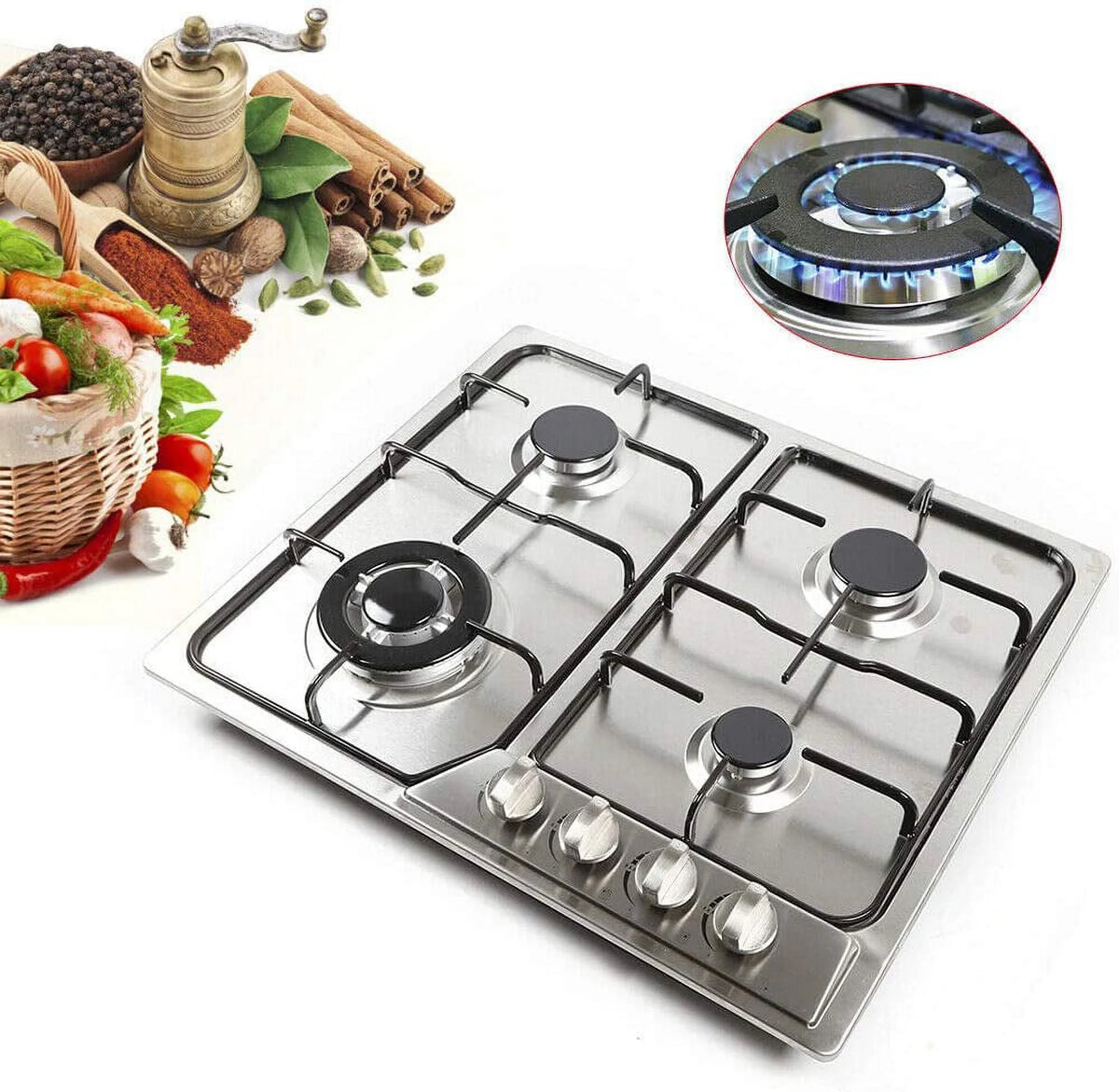 23" Stainless Steel 4 Burner Gas Cooktop N21106