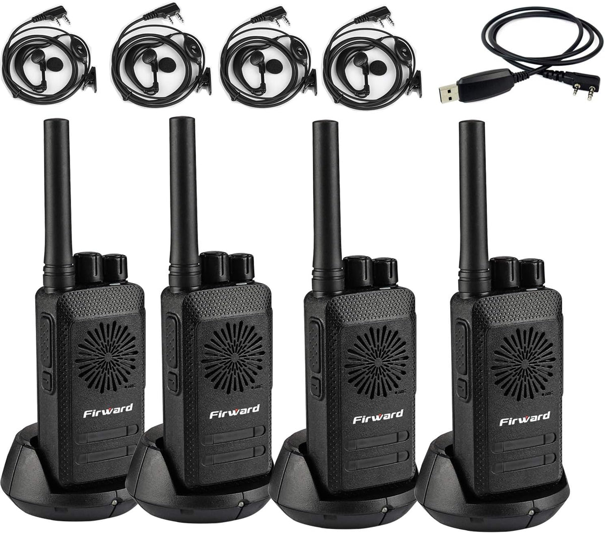 Rechargeable Walkie Talkies Two Way Radios 2 Pack with Programming Cable X422
