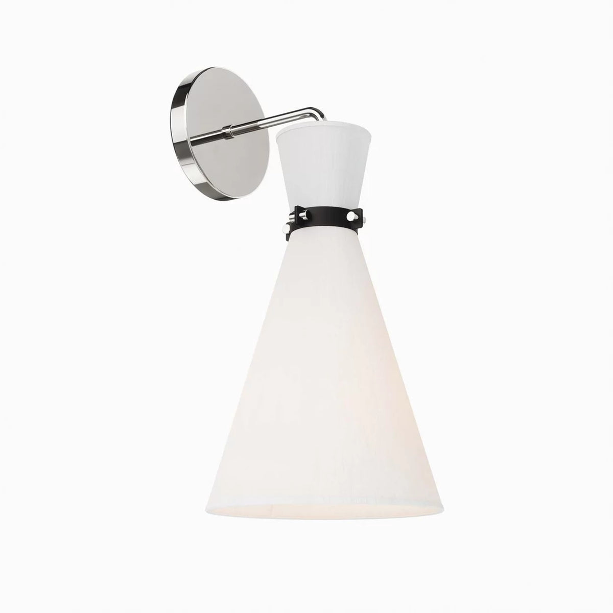 1-Light White Polished Nickel Wall Sconce K674