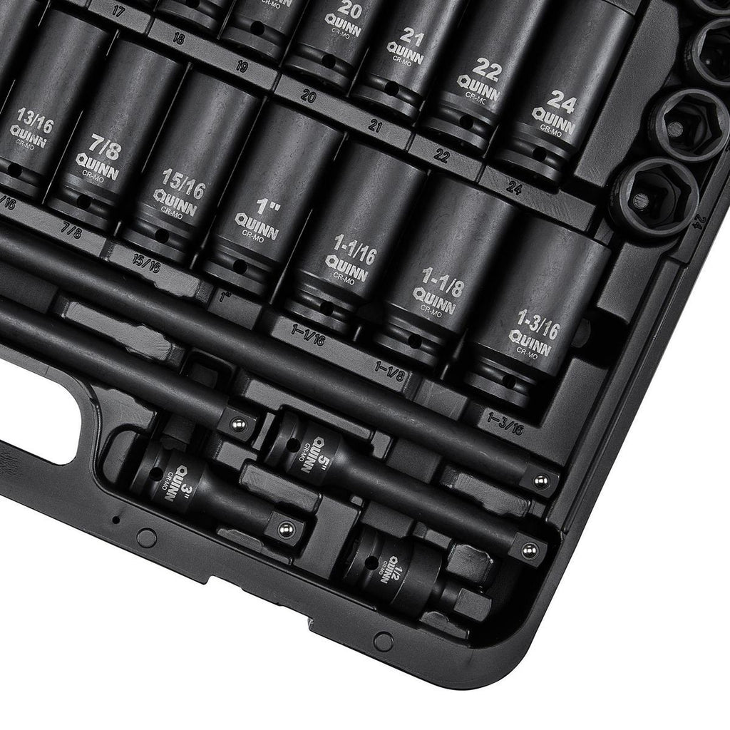 1/2 in. Drive SAE and Metric Impact Socket Set, 61-Piece V964