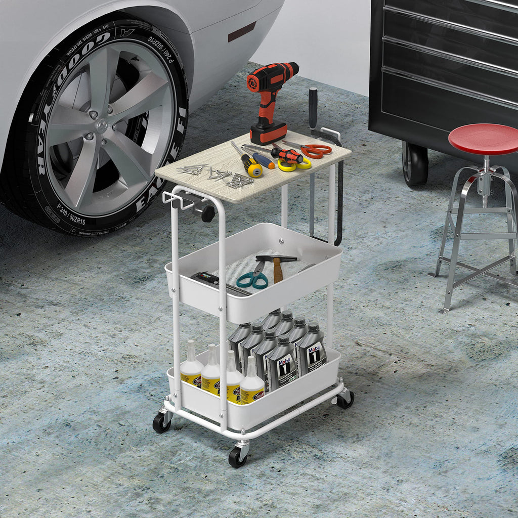 2-Tier Rolling Utility Cart with Top Board K125543