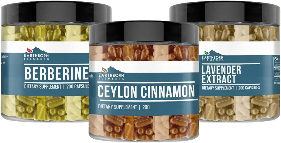 Ceylon Cinnamon, Lavender Extract, and Berberine 200 Capsules Each K878811