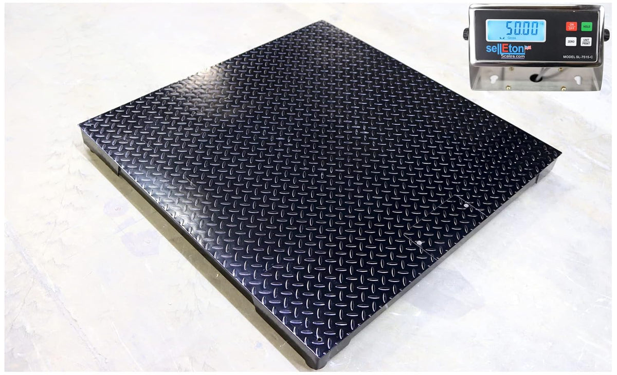 Pallet Scales with Digital Indicator, 48x48, 10.000 lb x 1 lb Z4609