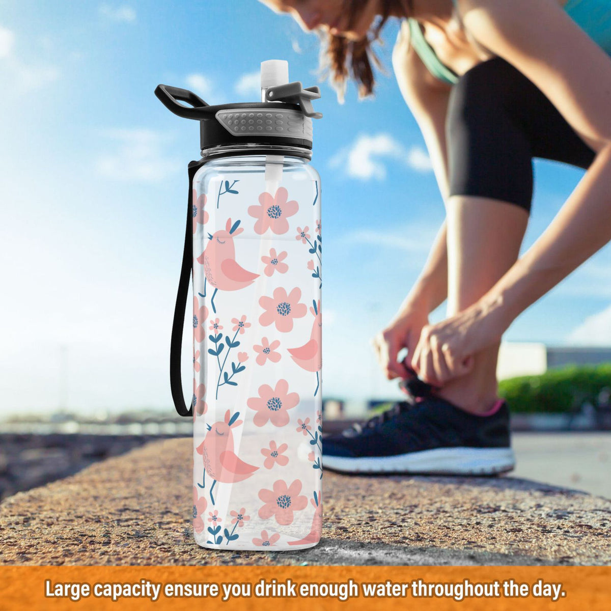 32oz Tritan Leakproof Water Bottle with Straw V356873
