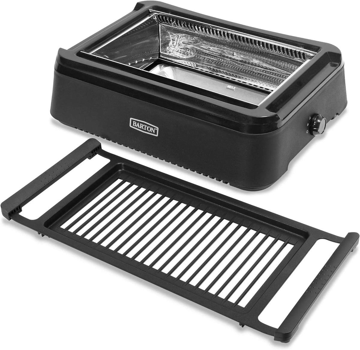 Electric Smokeless Indoor Infrared BBQ Grill with Non-Stick Grate and Drip Tray, Black P188800