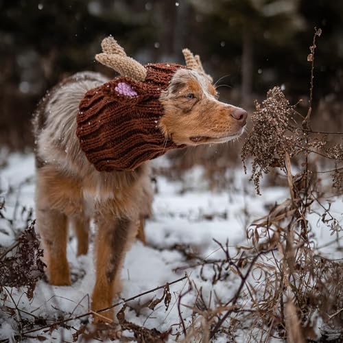 Knit Deer Antler Snood Wrap for Pets M82023