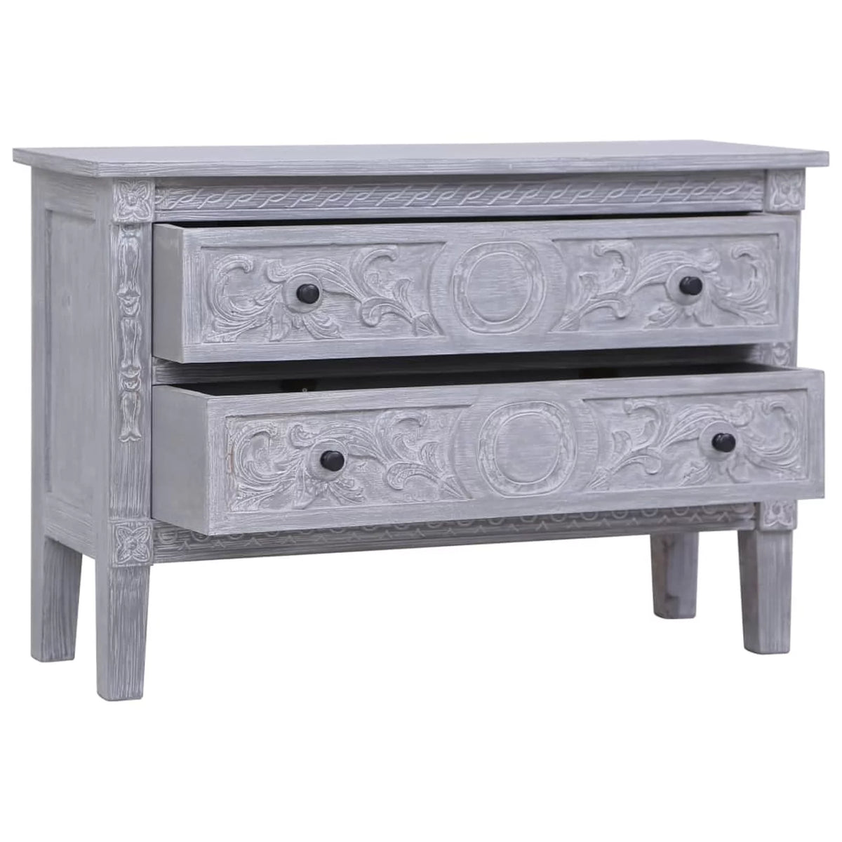 Mahogany Wood Storage Cabinet with 2 Drawers K993926